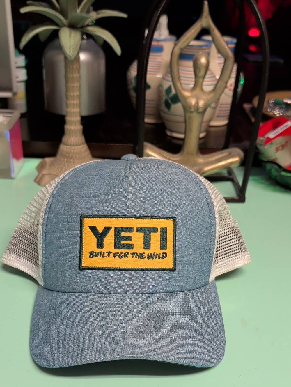 Yeti Light Blue Trucker Cap with Yellow Patch
